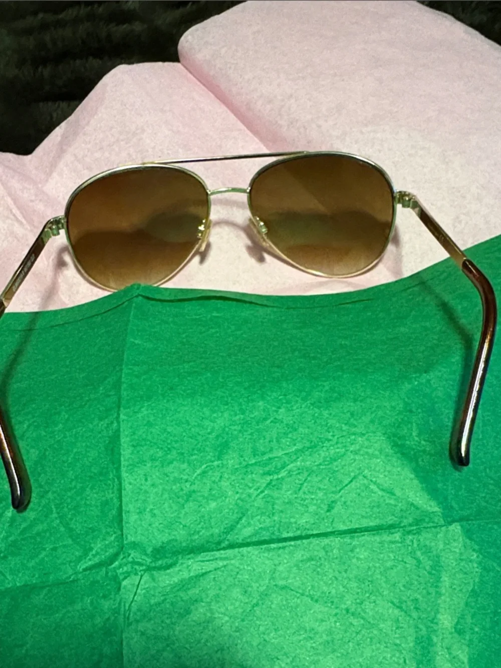 Madden Girl Aviator Sunglasses Gold w/Brown accents.